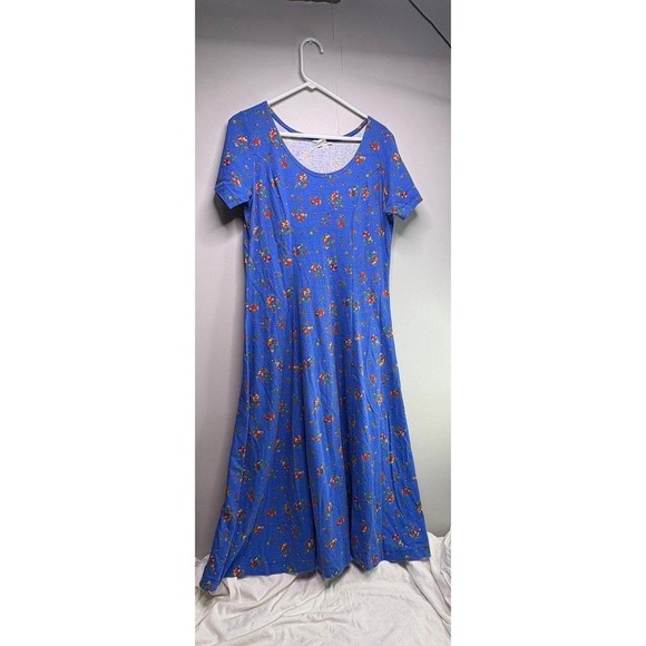 Vintage 90s TIKAL trading company tropical short sleeve maxi dress size medium - Picture 1 of 8